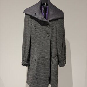Miss Sixty Textured Knit Coat – Structured Collar – Size S